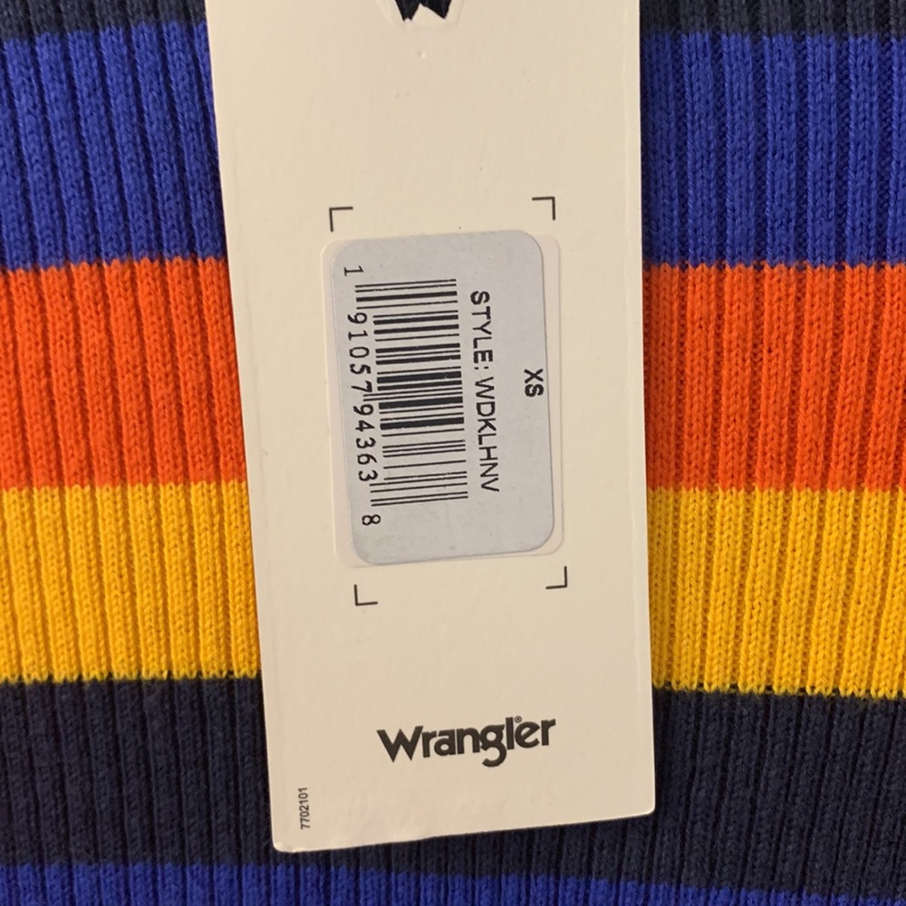 Wrangler Retro Striped Mock Neck Sweater NWT XS 70s Western - Picture 4 of 9